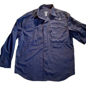 Reel Legends Navy Blue Fishing Long Sleeve Shirt